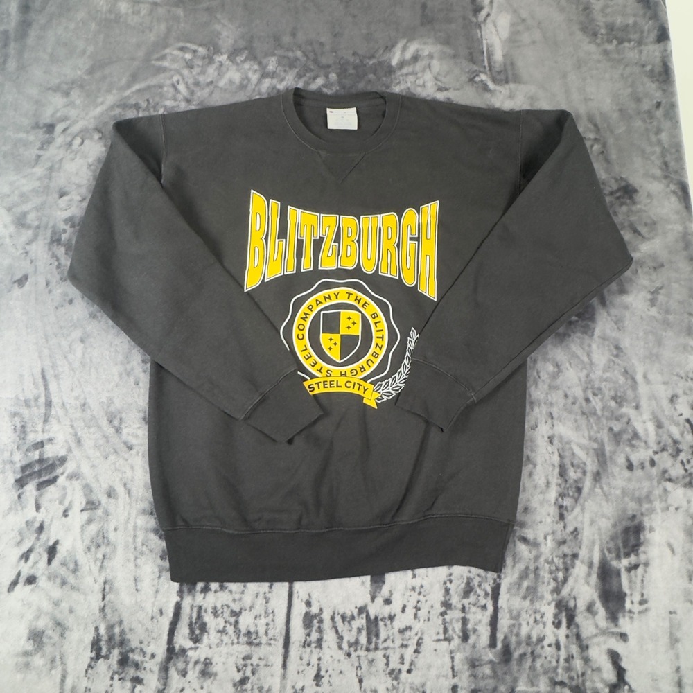 Champion Sweatshirt Mens Medium Black Blitzburgh Steel City Graphic Crewneck